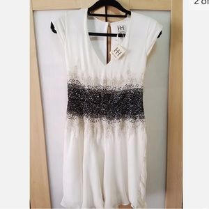 Haute Hippie Silk Beaded Sequin Swan Dress